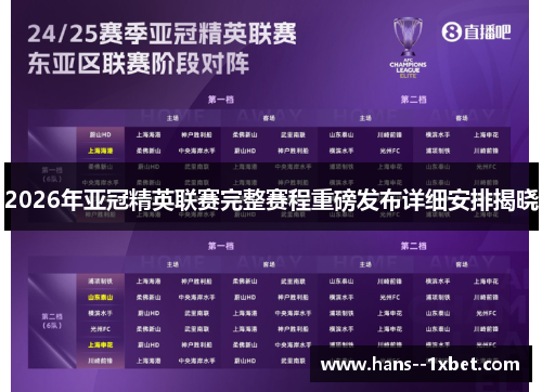 2026年亚冠精英联赛完整赛程重磅发布详细安排揭晓 2026年亚冠精英联赛完整赛程重磅发布详细安排揭晓